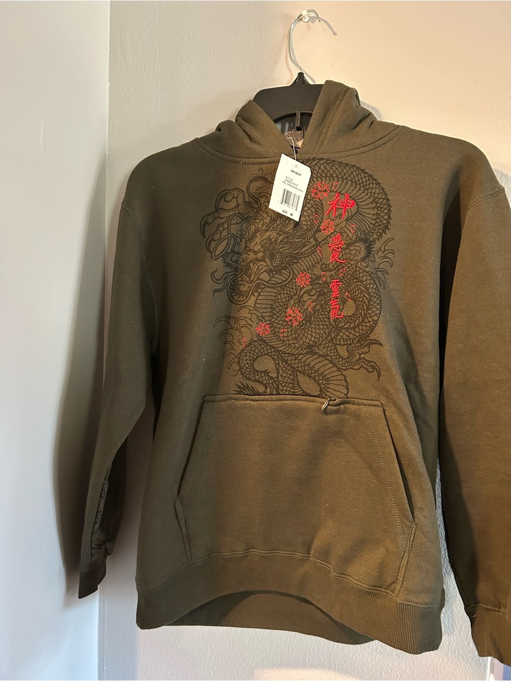 Vintage Y2k Top Heavy Dragon Hoodie Pullover Youth medium NWT